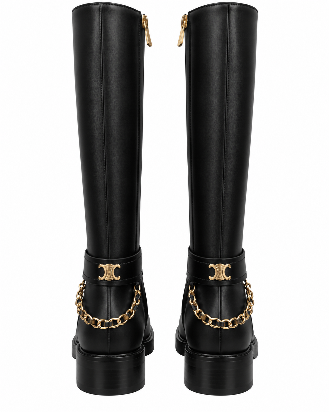 Chanel Calfskin Knee-High Chain Boots