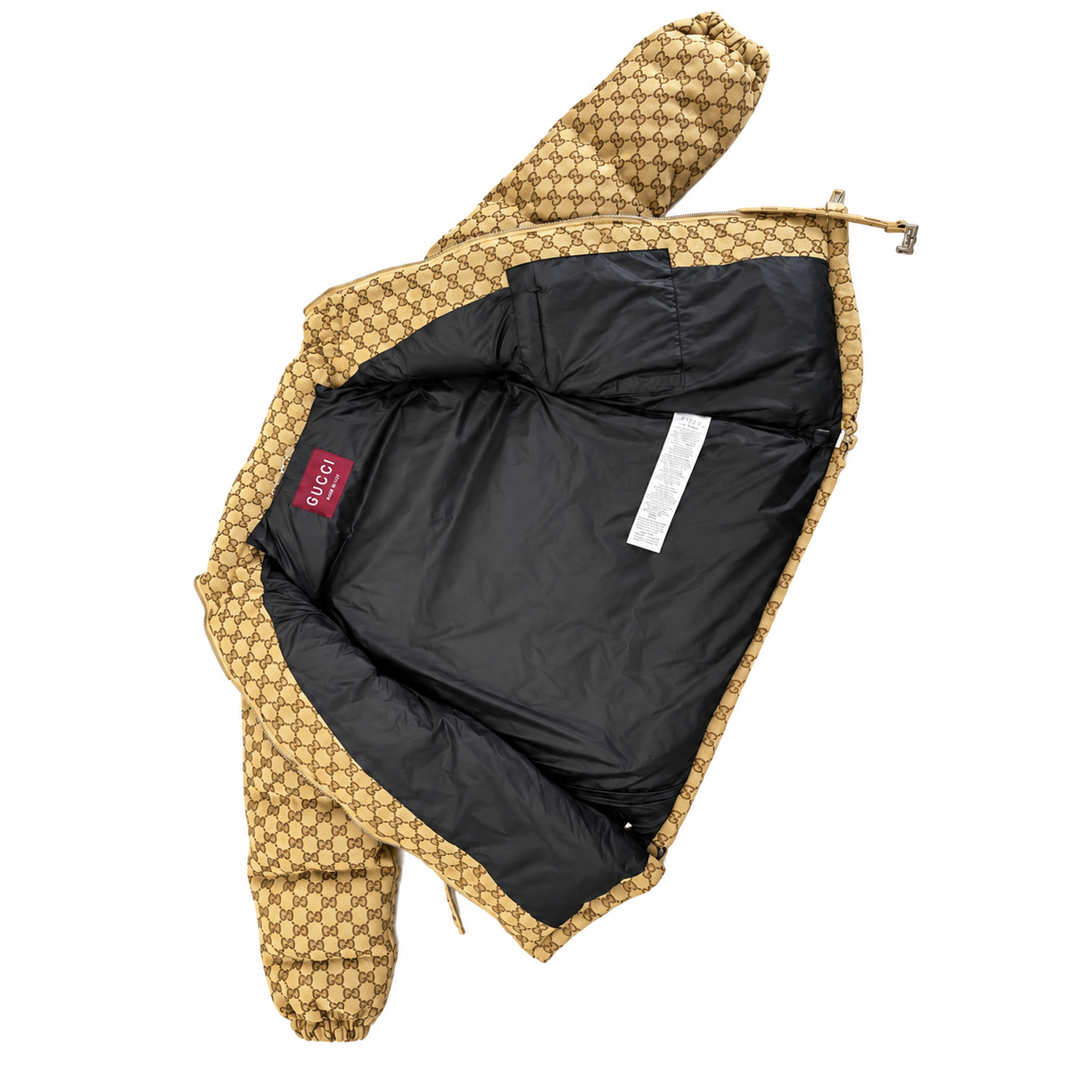 "GG" Monogram Belted Puffer Jacket