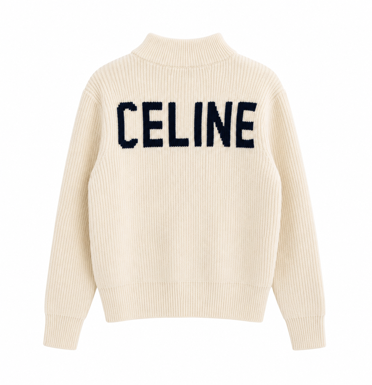 "CE" Knit Zip Cardigan