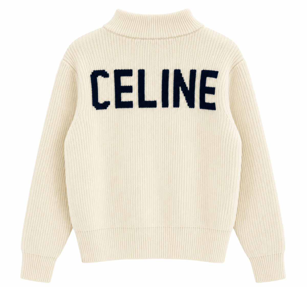 "CE" Knit Zip Cardigan