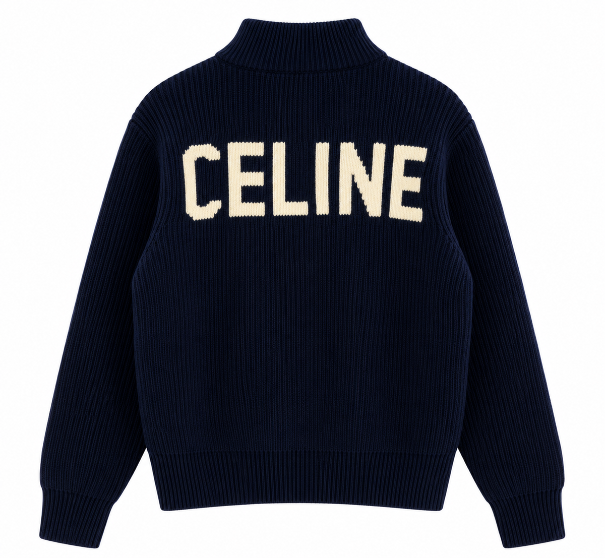 "CE" Knit Zip Cardigan