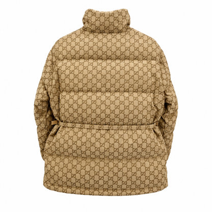 "GG" Monogram Belted Puffer Jacket