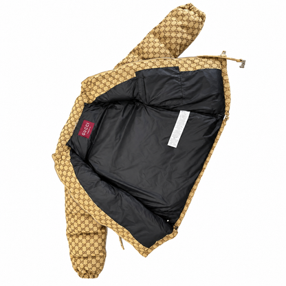 "GG" Monogram Belted Puffer Jacket