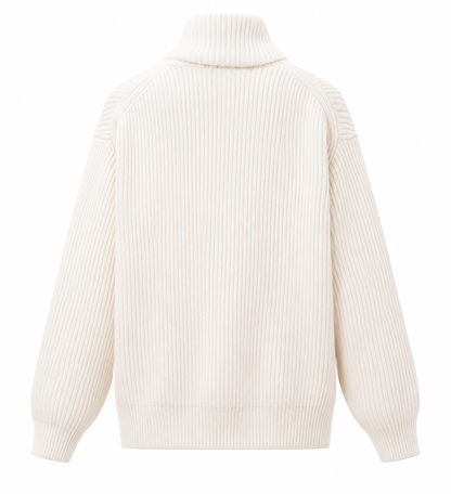 H-Style Ribbed Zip Cardigan