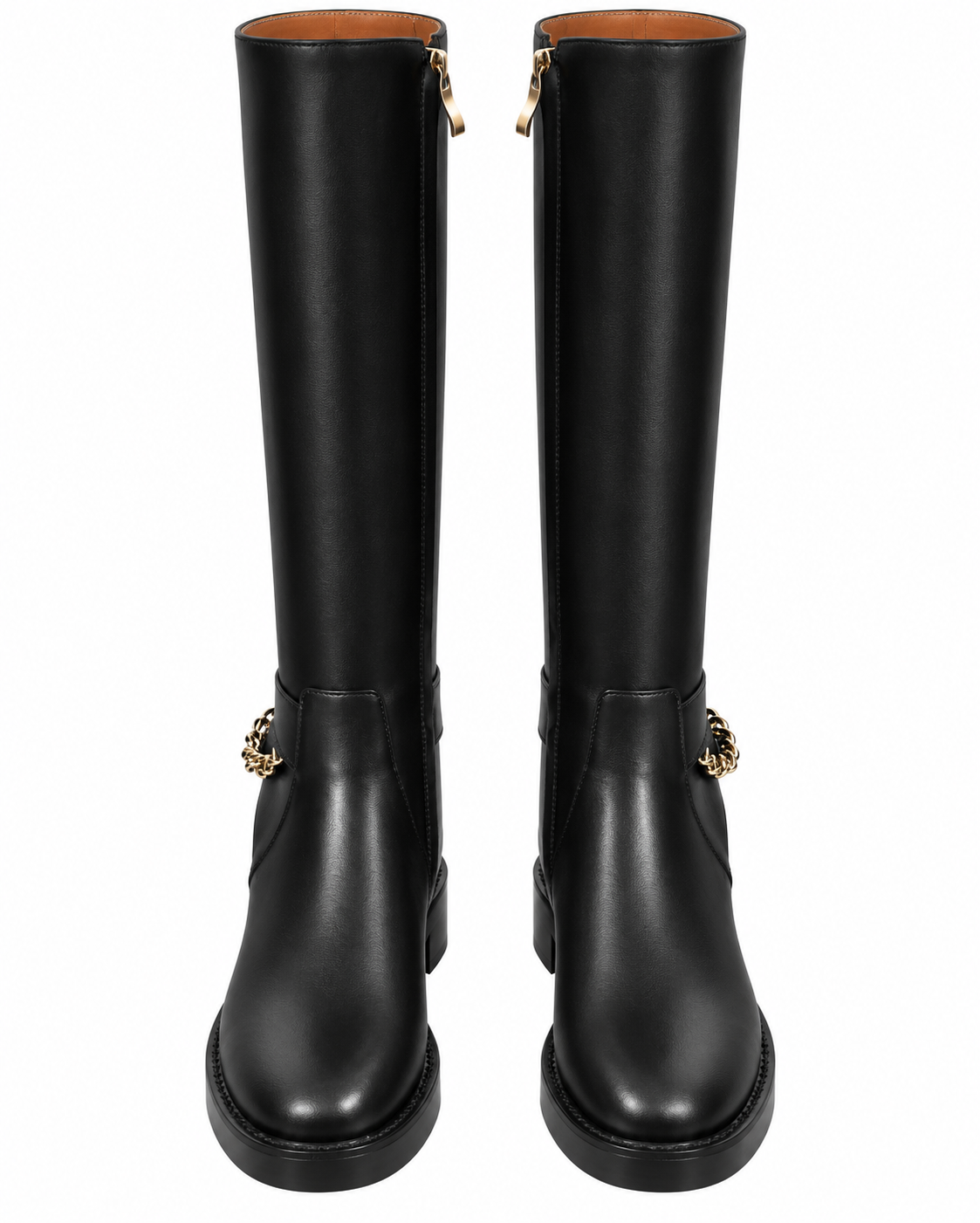 Chanel Calfskin Knee-High Chain Boots